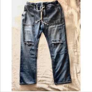 Drawstring Boyfriend Jeans